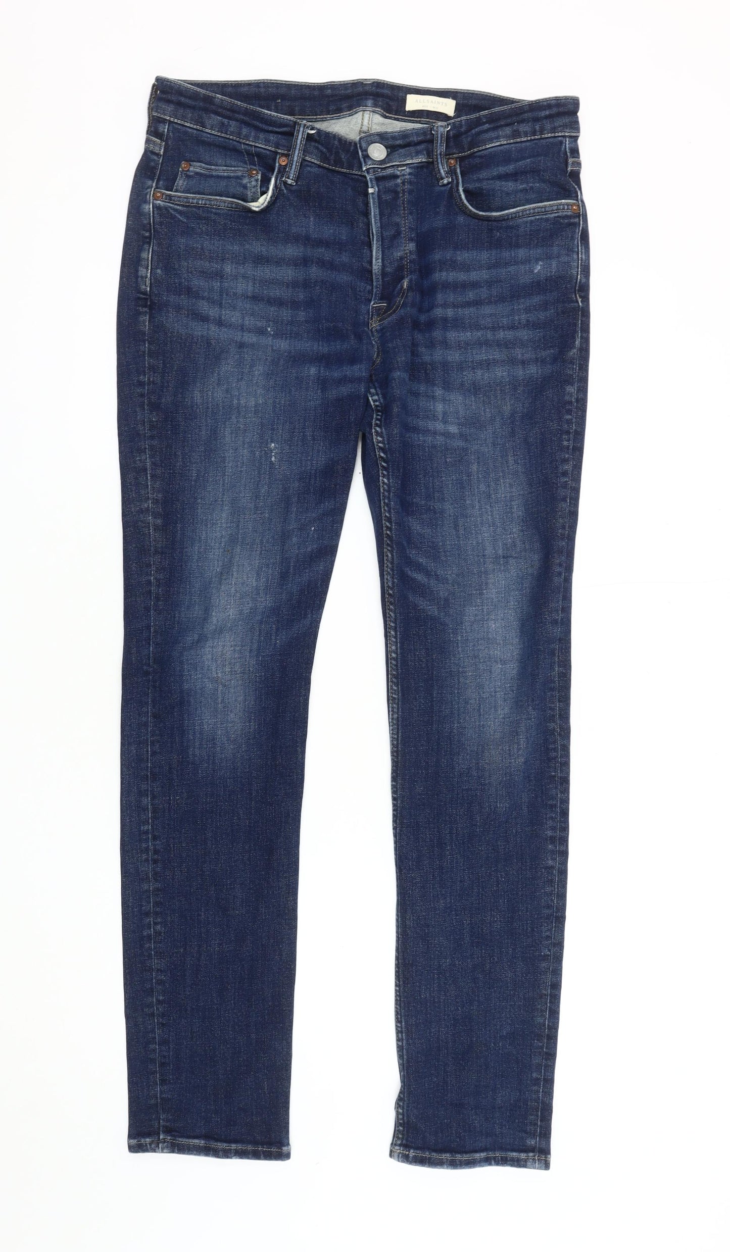 AllSaints Men's Blue Straight Jeans - Size 32 Regular Fit