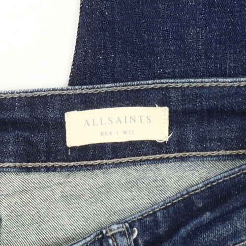 AllSaints Men's Blue Straight Jeans - Size 32 Regular Fit