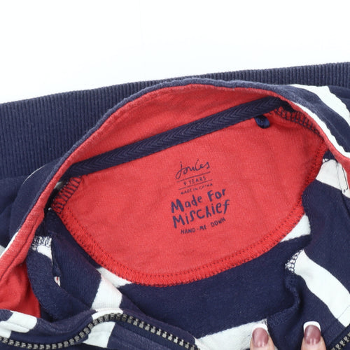 Joules Boys Navy Stripe 1/4 Zip Sweater - Age 9