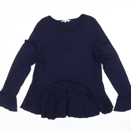 Red Herring Women's Blue Flared Sleeve Blouse, Size 14