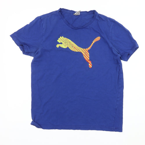 Puma Men's Blue Medium Graphic Print T-Shirt