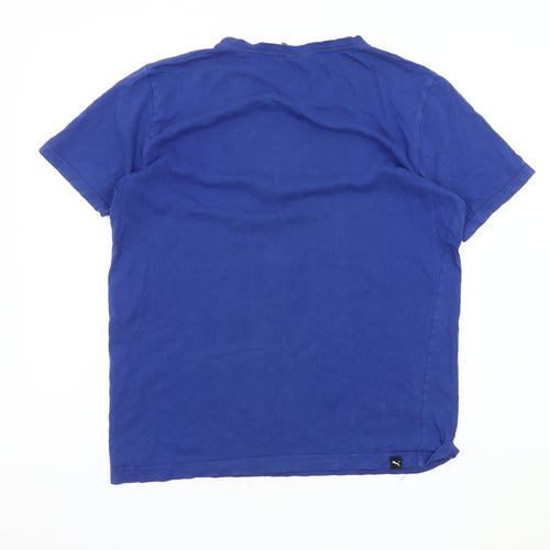 Puma Men's Blue Medium Graphic Print T-Shirt