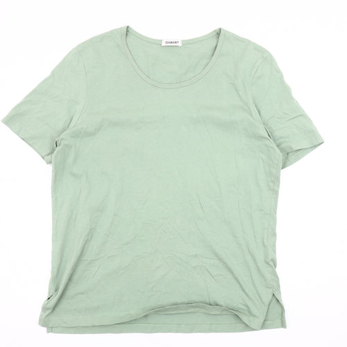 Damart Women's Green Basic T-Shirt, Short Sleeve, Casual 14-16