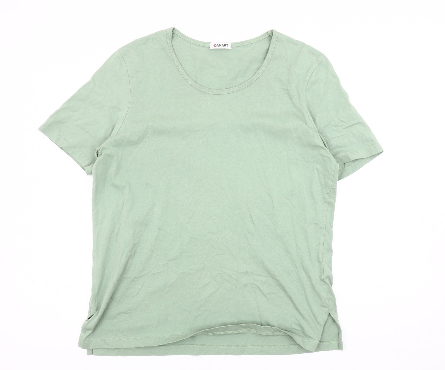 Damart Women's Green Basic T-Shirt, Short Sleeve, Casual 14-16