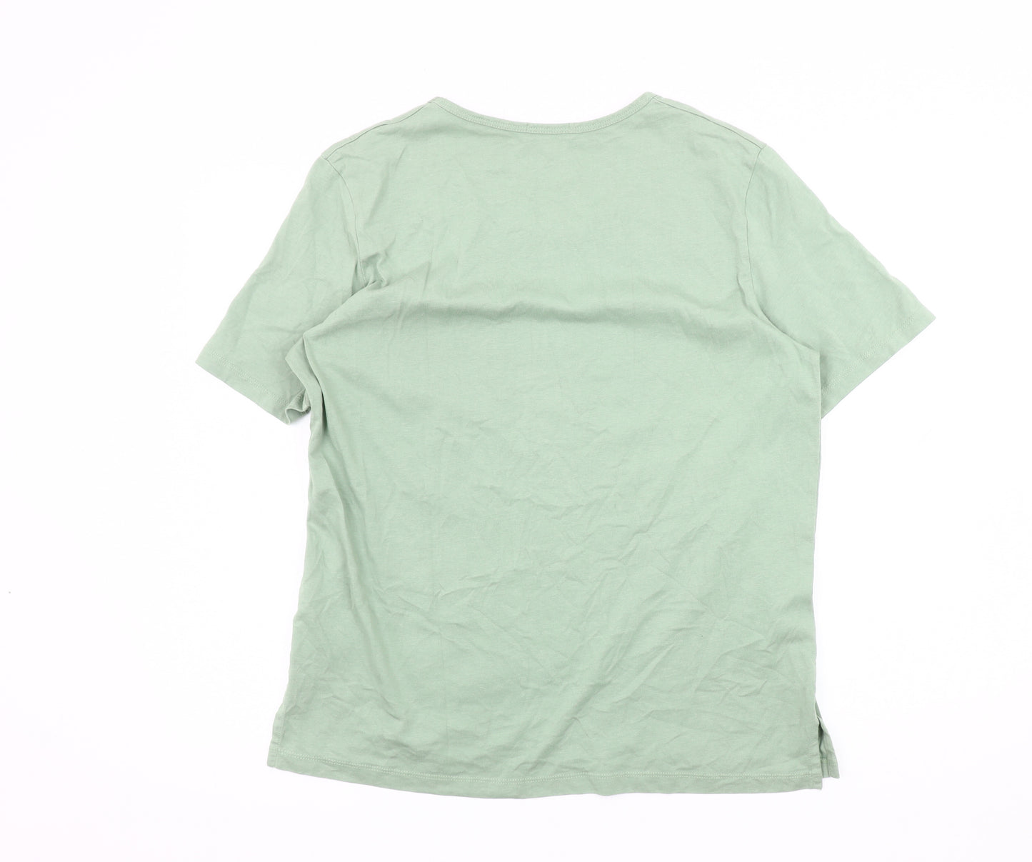 Damart Women's Green Basic T-Shirt, Short Sleeve, Casual 14-16