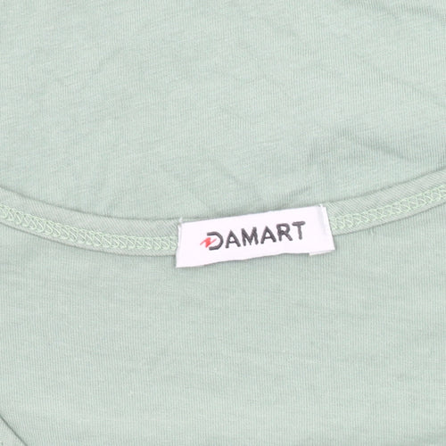 Damart Women's Green Basic T-Shirt, Short Sleeve, Casual 14-16