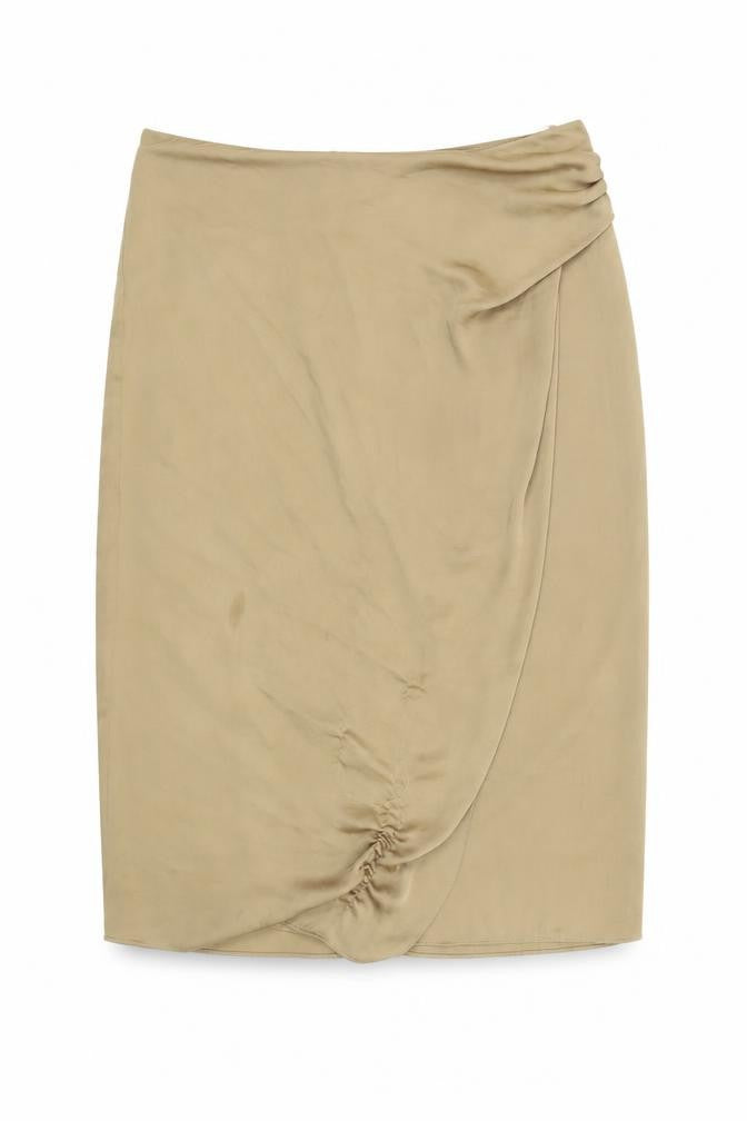 Front view of Marks & Spencer Women's Beige Skirt, size 12