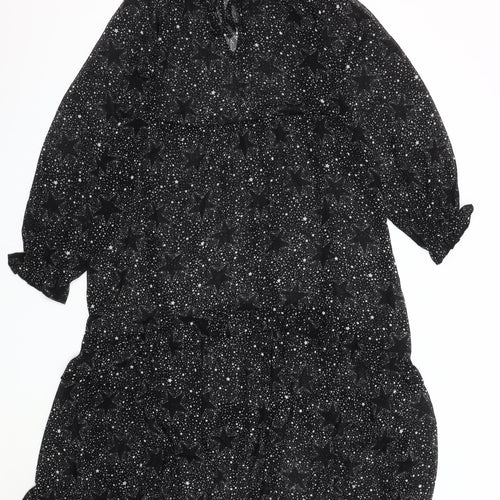 New Look Women's Black A-Line Midi Dress Size 10