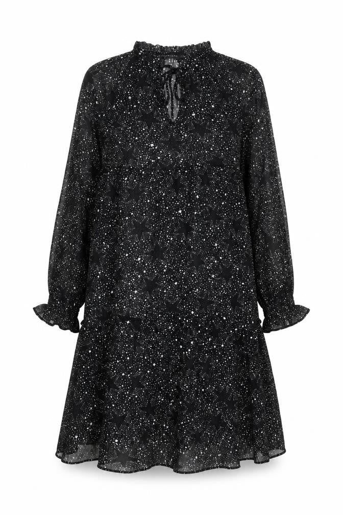 Front view of New Look Women's Black A-Line Midi Dress, size 10