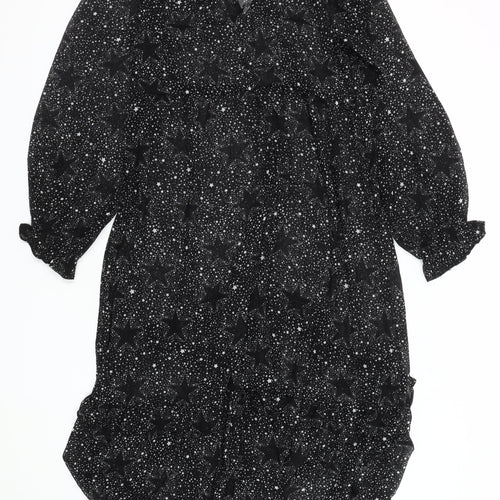 New Look Women's Black A-Line Midi Dress Size 10