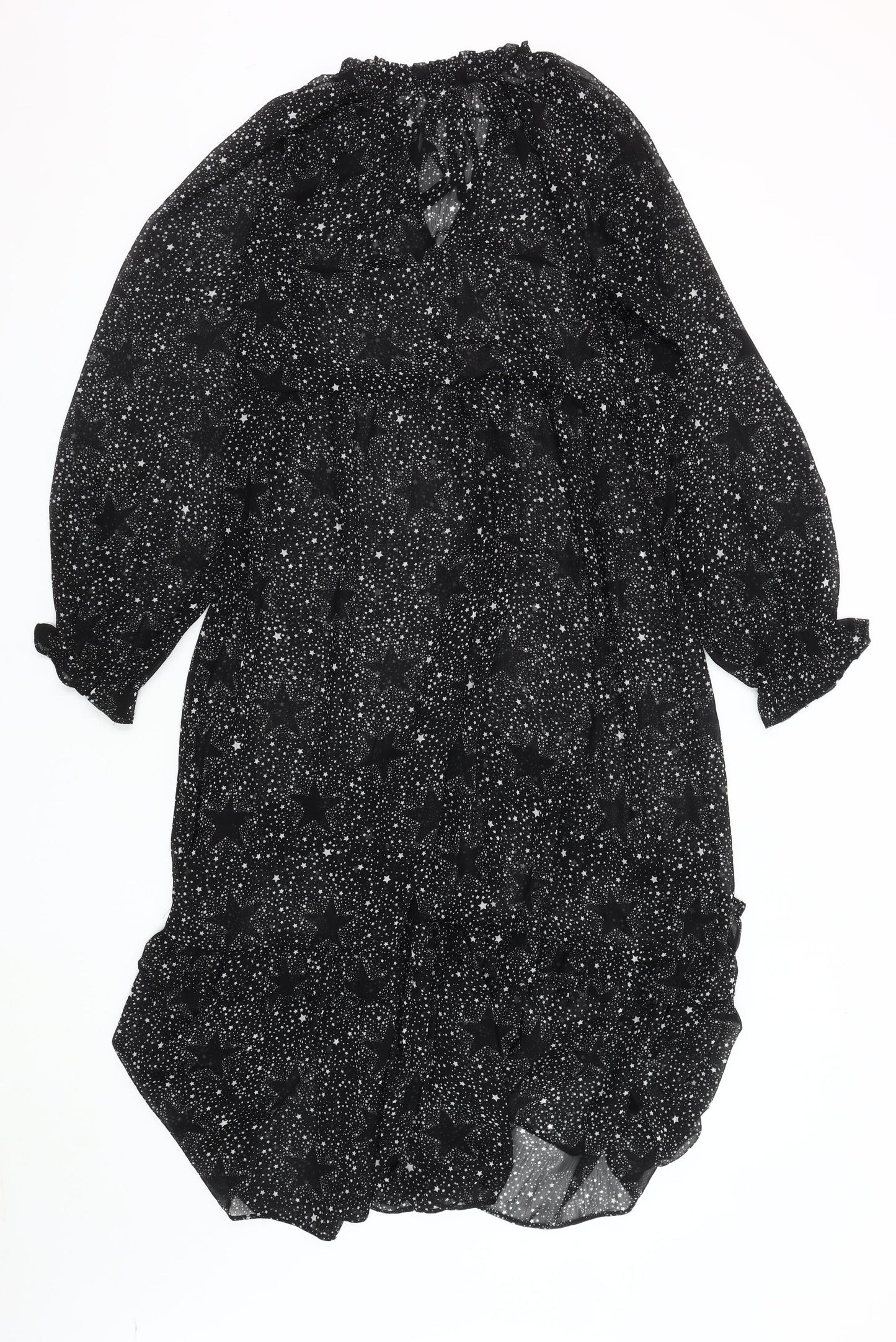 New Look Women's Black A-Line Midi Dress Size 10