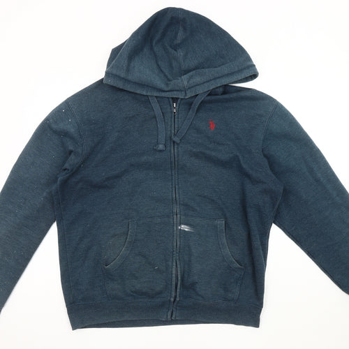U.S. Polo Assn. Men's Blue Hooded Jacket M