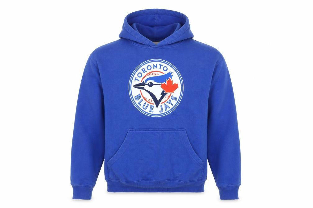 Front view of Bulletin Men's Blue S Pullover Hoodie
