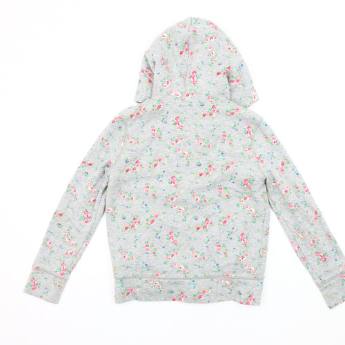 GAP Girls Grey Floral Hoodie Jacket, Size 10 Years Hooded