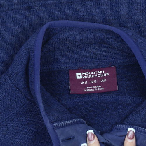 Mountain Warehouse Blue Henley Women's Sweatshirt Size 14