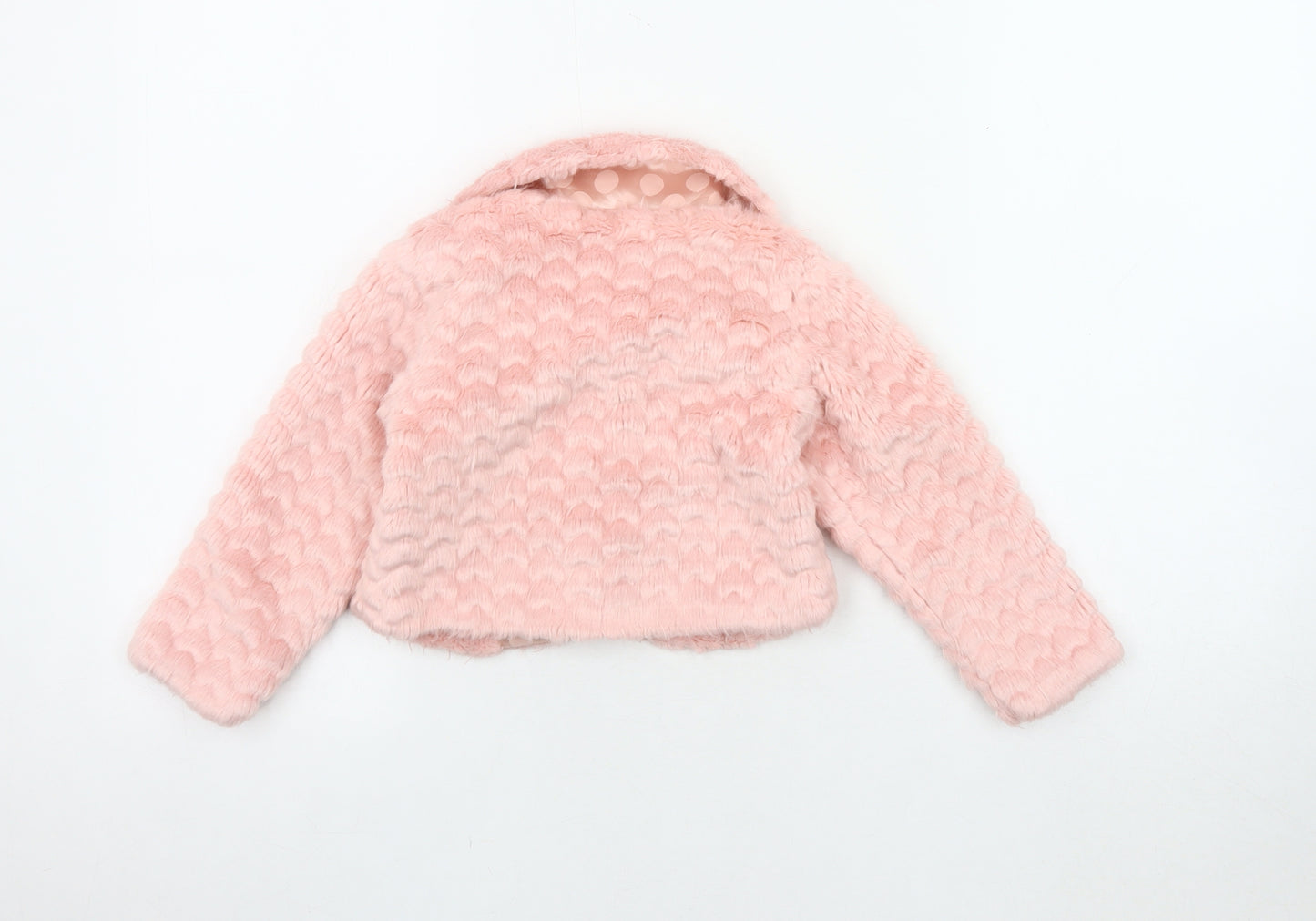 Chickeeduck Girls Pink Jacket, 24 Months, Plush Lined, Bow Accent