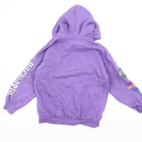 Harry Potter Girls Purple Hoodie 9-10 Years Embroidered Pullover