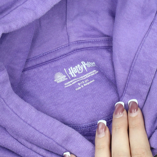 Harry Potter Girls Purple Hoodie 9-10 Years Embroidered Pullover