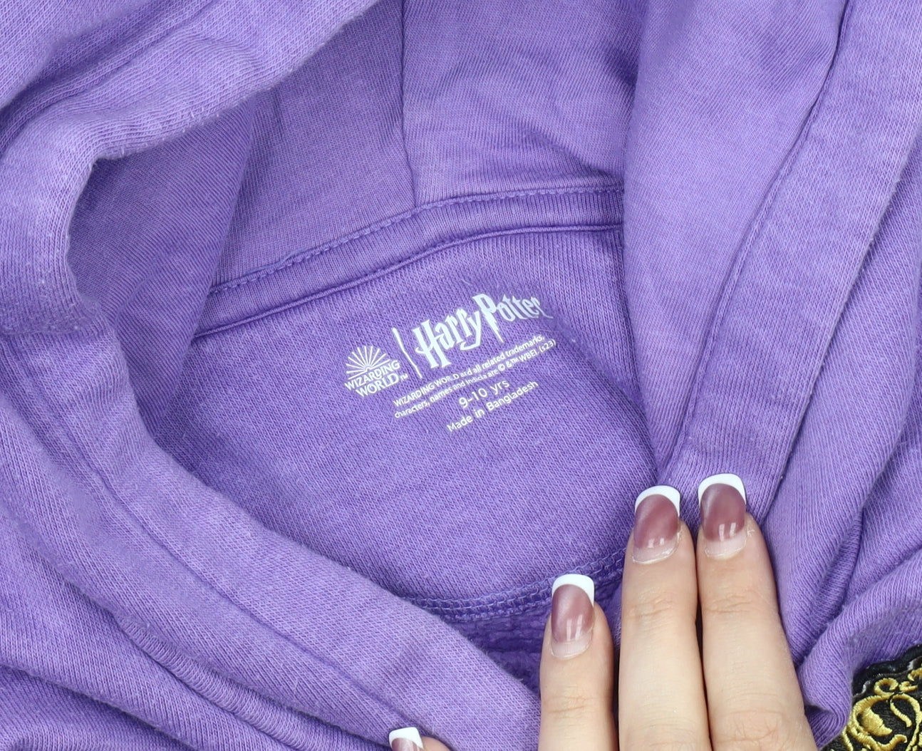 Harry Potter Girls Purple Hoodie 9-10 Years Embroidered Pullover
