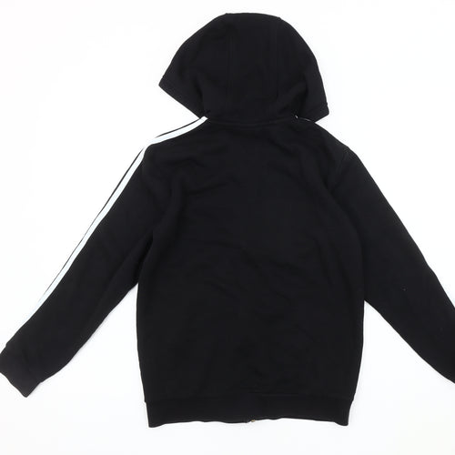 adidas Boys Black Hoodie Jacket 11-12 Years Full Zip