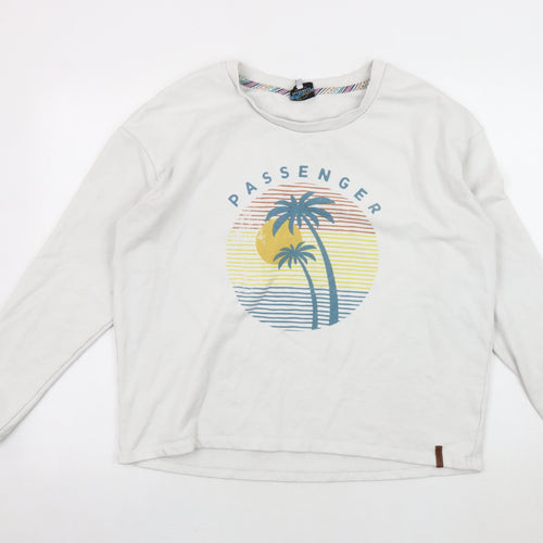 Passenger Unisex White Graphic Sweatshirt L