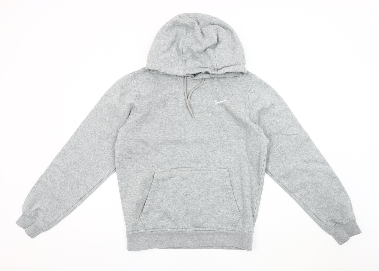 Nike Men's Grey Hoodie, Size S, Logo Accent, Hooded