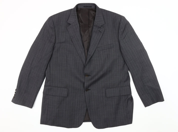 Brook Taverner Men's Grey 44S Wool Blazer - Business & Formal