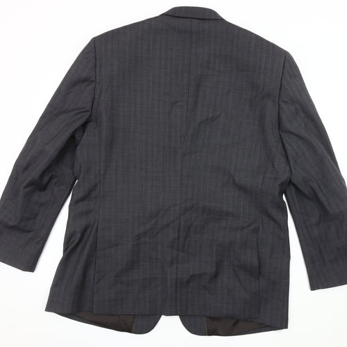 Brook Taverner Men's Grey 44S Wool Blazer - Business & Formal