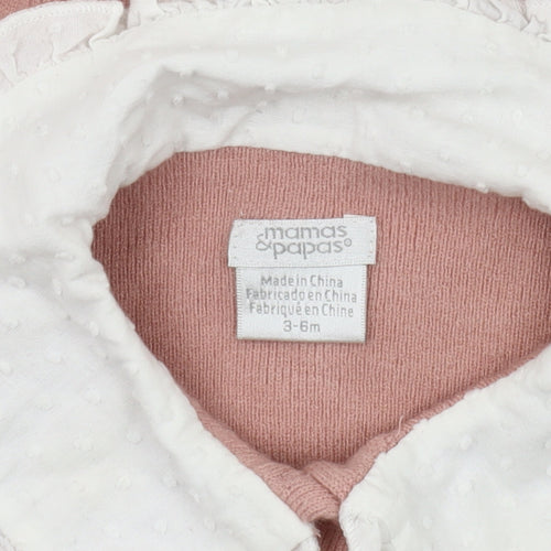Mamas & Papas Pink Unisex Cardigan 3-6 Months