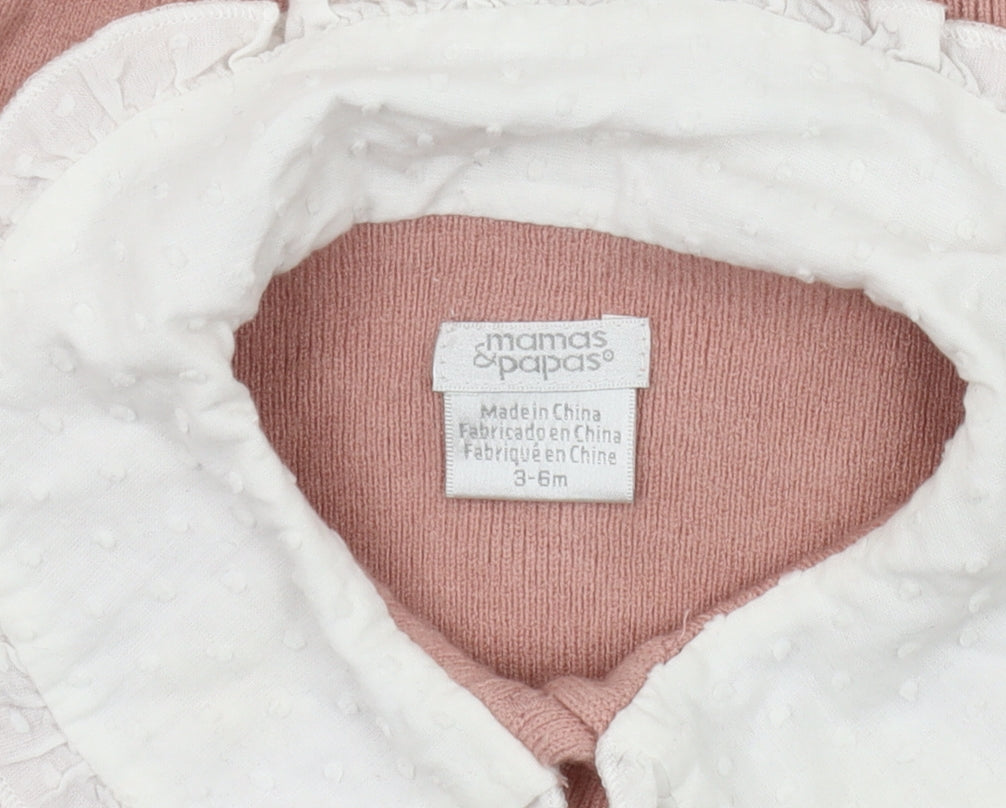 Mamas & Papas Pink Unisex Cardigan 3-6 Months