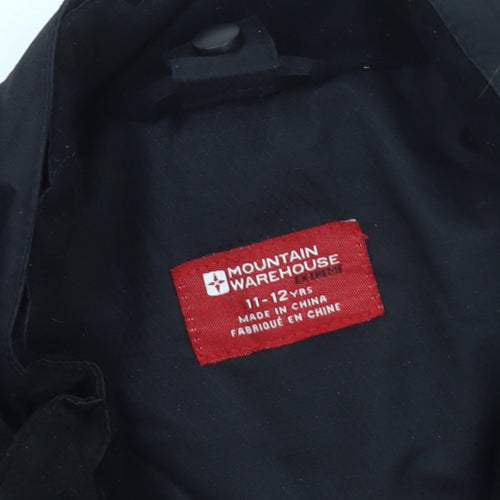 Mountain Warehouse Boys Black Jacket 11-12 Yrs Waterproof