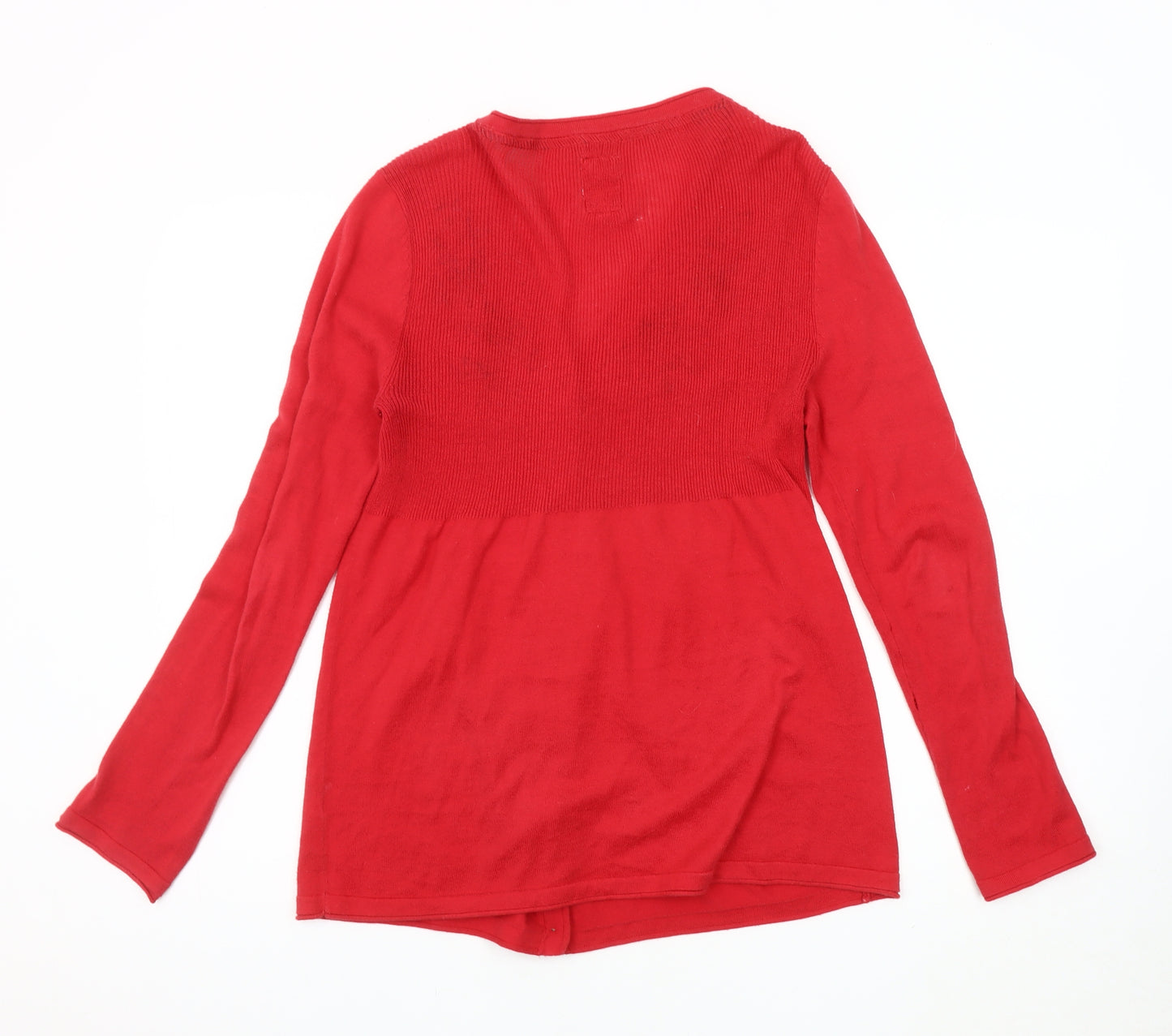 Mantaray Women's Red Embroidered Cardigan Size 12