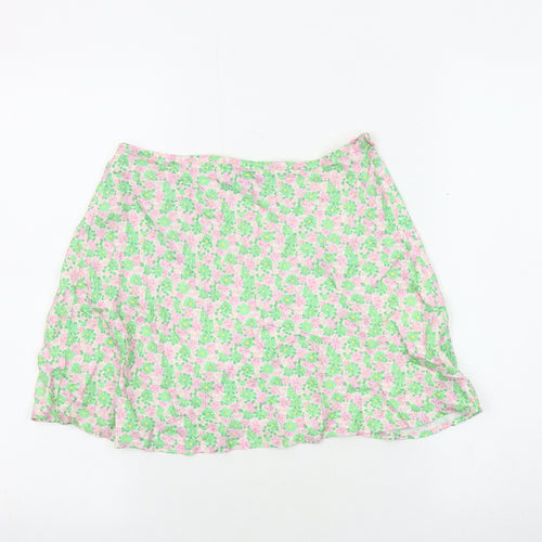 Zara Women's Floral Skirt Multicoloured Size 12