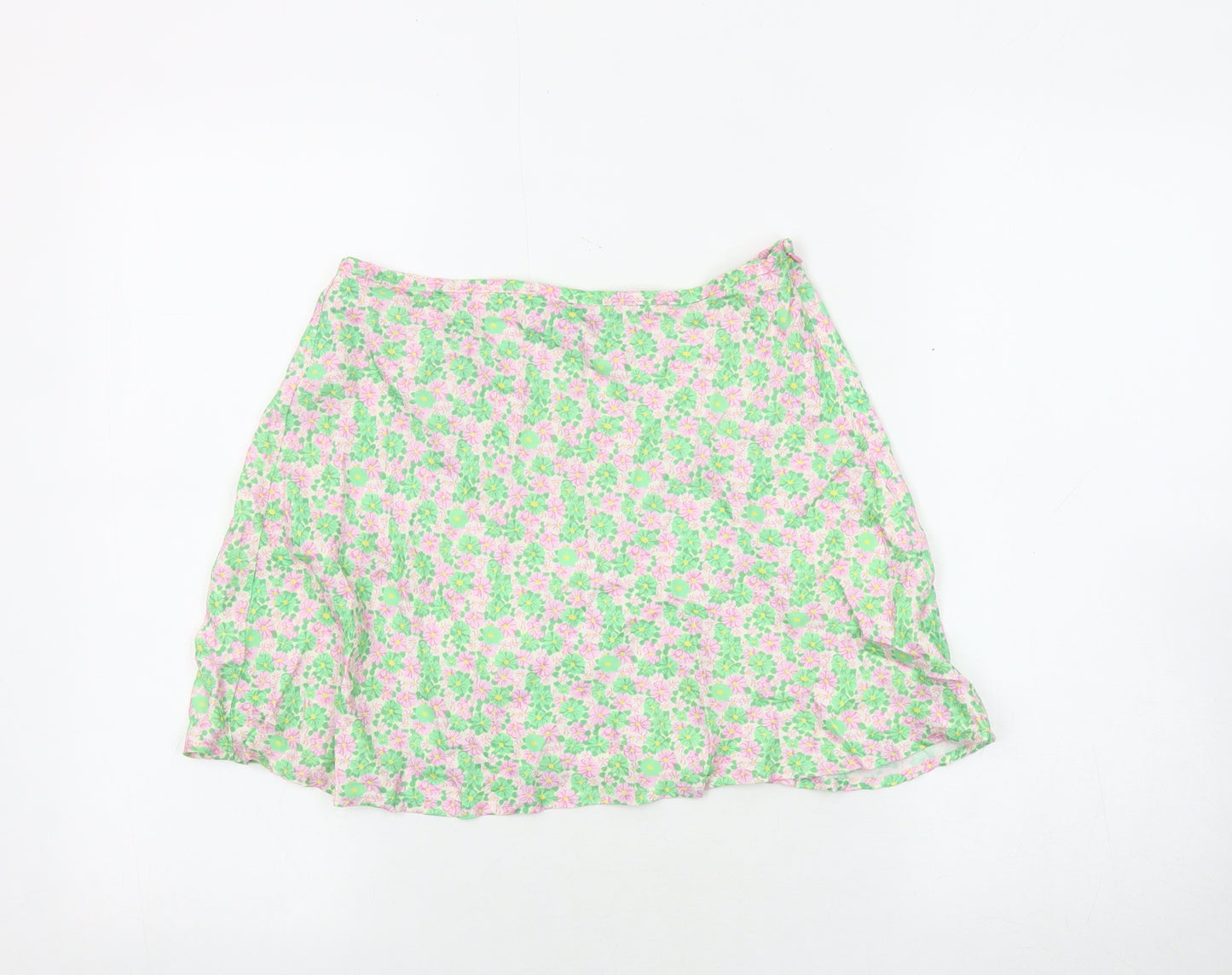 Zara Women's Floral Skirt Multicoloured Size 12