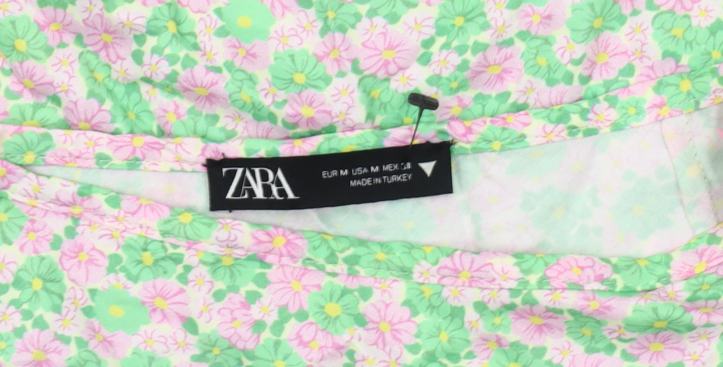 Zara Women's Floral Skirt Multicoloured Size 12