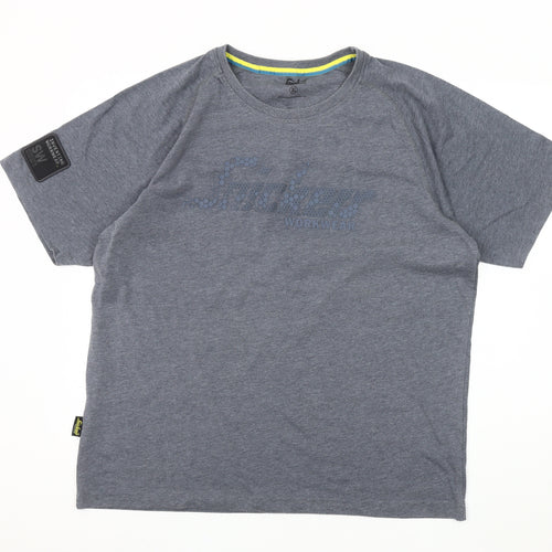 Snickers Men's Grey XL T-Shirt, Crew Neck, Logo Accent