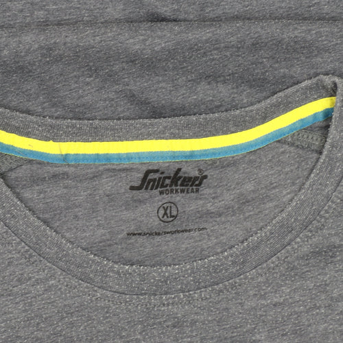 Snickers Men's Grey XL T-Shirt, Crew Neck, Logo Accent