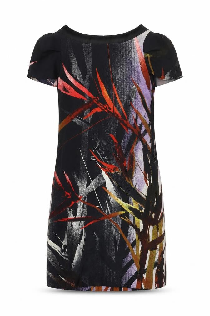 Front view of Warehouse Women's Multicoloured Silk Dress, size 6