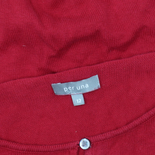Marks and Spencer Women's Red Cardigan Size 12