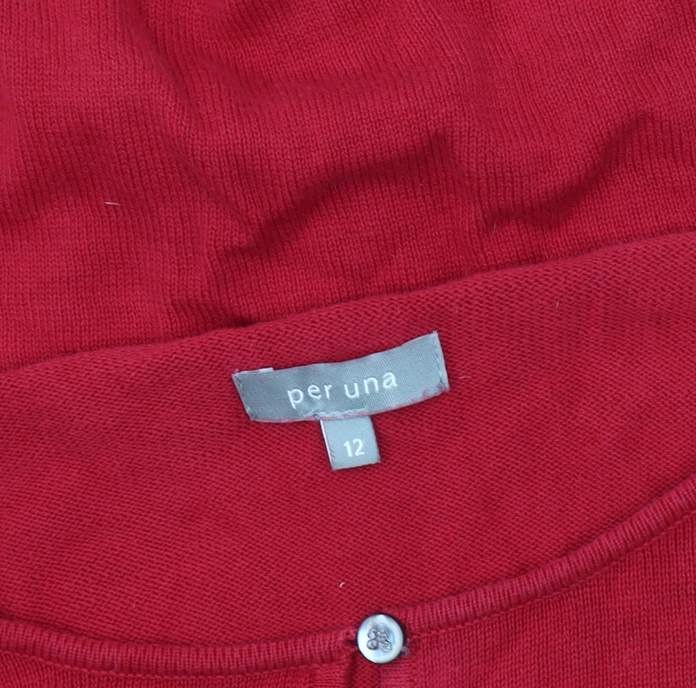 Marks and Spencer Women's Red Cardigan Size 12