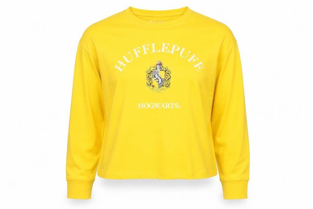 Front view of Harry Potter Women's Yellow Long Sleeve Pyjama Top M