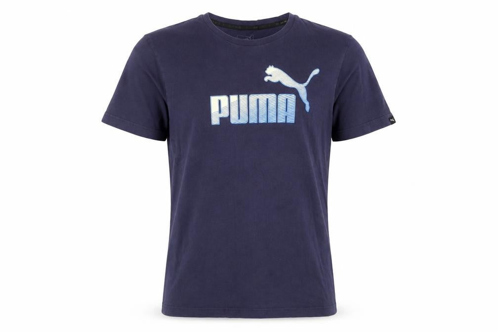 Puma Men's Blue Graphic T-Shirt, Medium, Sports Style