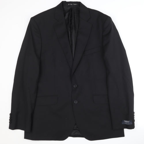 Jaeger Men's Black Regular Fit Blazer - 42R