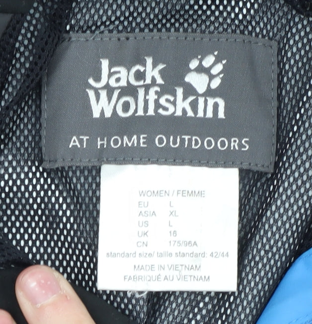 Jack Wolfskin Women's Blue Parka Jacket Size 16 Waterproof
