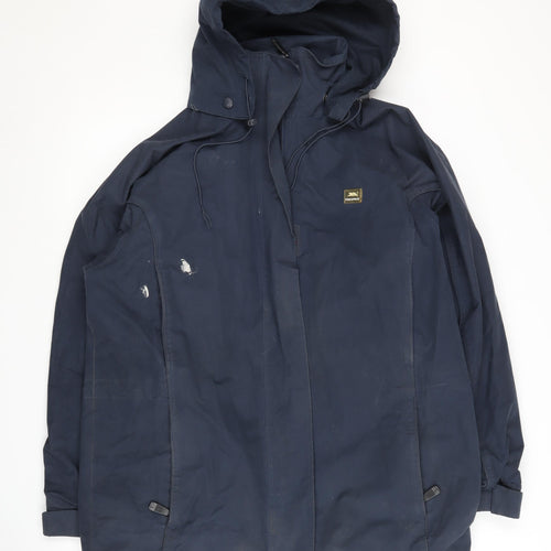 Trespass Men's Blue Parka Jacket - Size L, Hooded, Waterproof