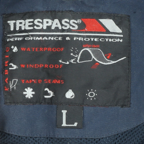 Trespass Men's Blue Parka Jacket - Size L, Hooded, Waterproof