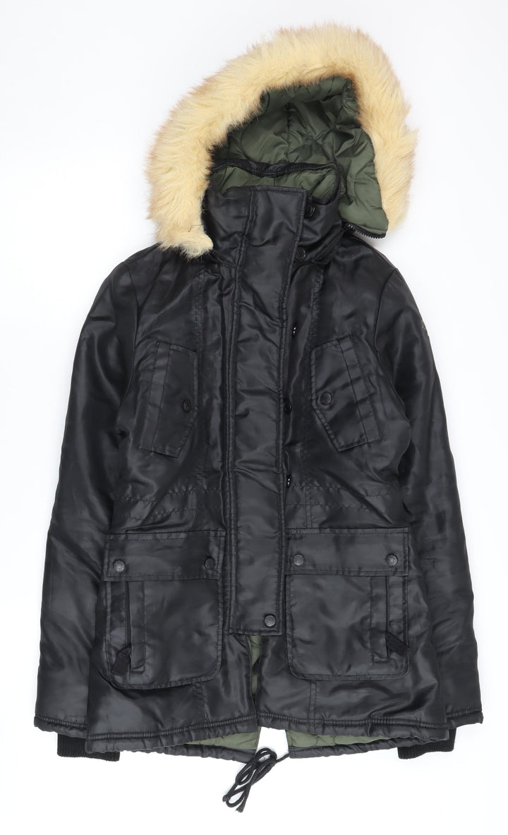 Roxy Women's Black Parka Jacket with Hood, Size S
