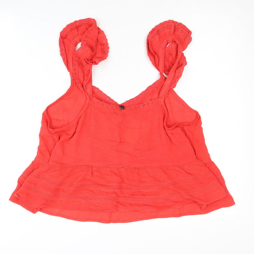Superdry Women's Red Blouse Sleeveless Size 14 Viscose