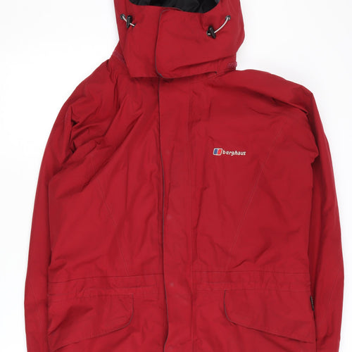 Berghaus Men's Red Waterproof Hooded Rain Coat S