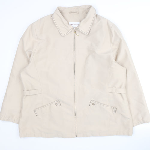 EWM Women's Beige Jacket Size 20 - Full Zip, Casual Style